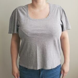 Pact Light Gray Women's Short Sleeve Top